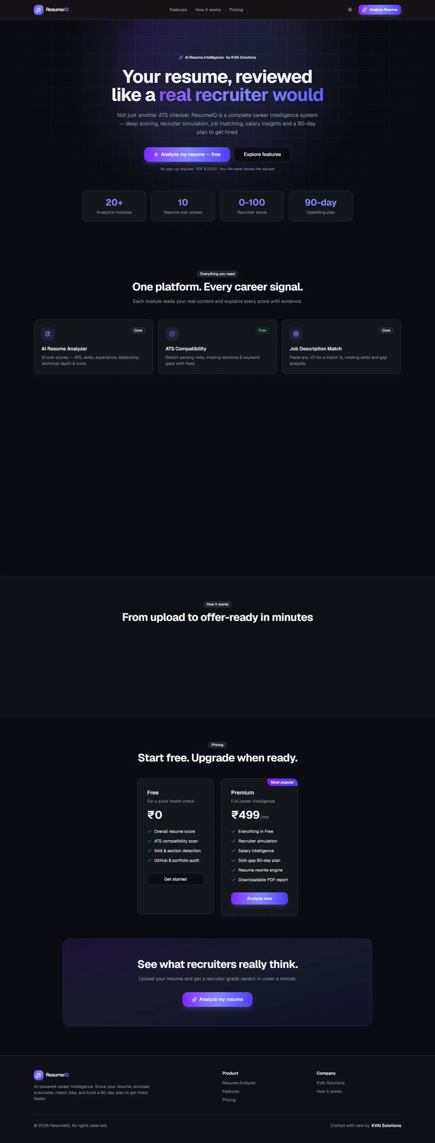 Resume website — full-page preview